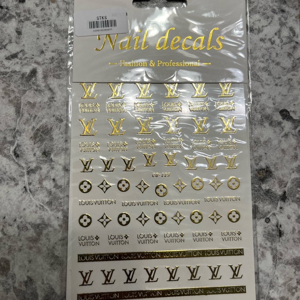 New Luxury nail decals PICK 1 in gold , black, or silver shown